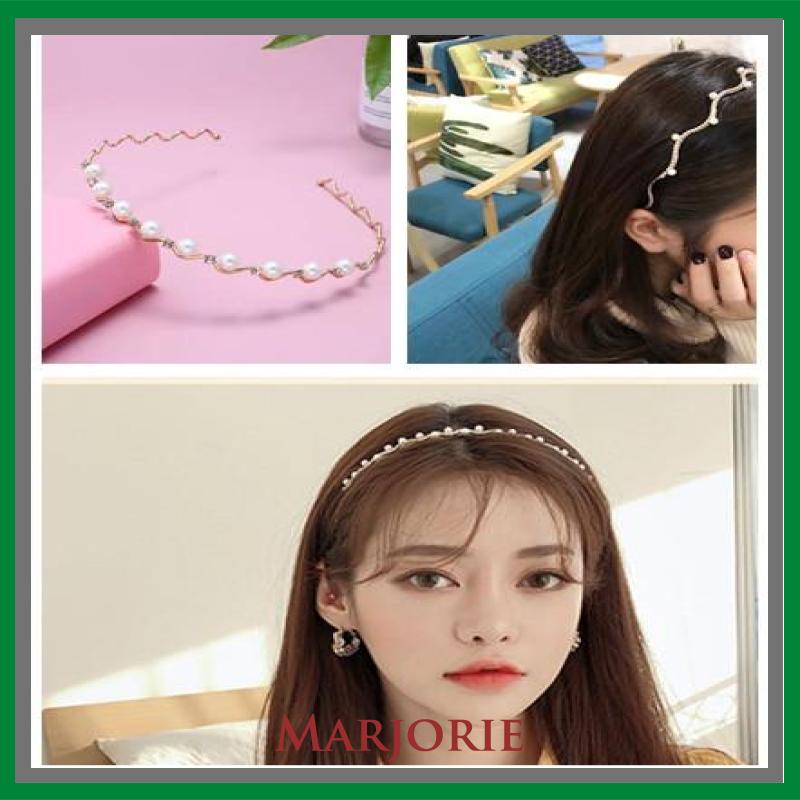 Mutiara Jepit Rambut  Bando Berlian  Gaya Korea Wanita Headband Aksesoris Rambut-MJD