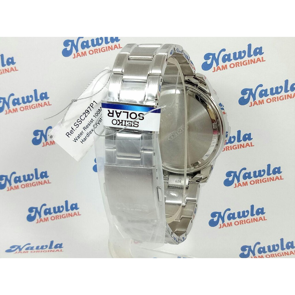 Seiko Solar SSC297P1 Chronograph White Dial - Jam Tangan Pria SSC297