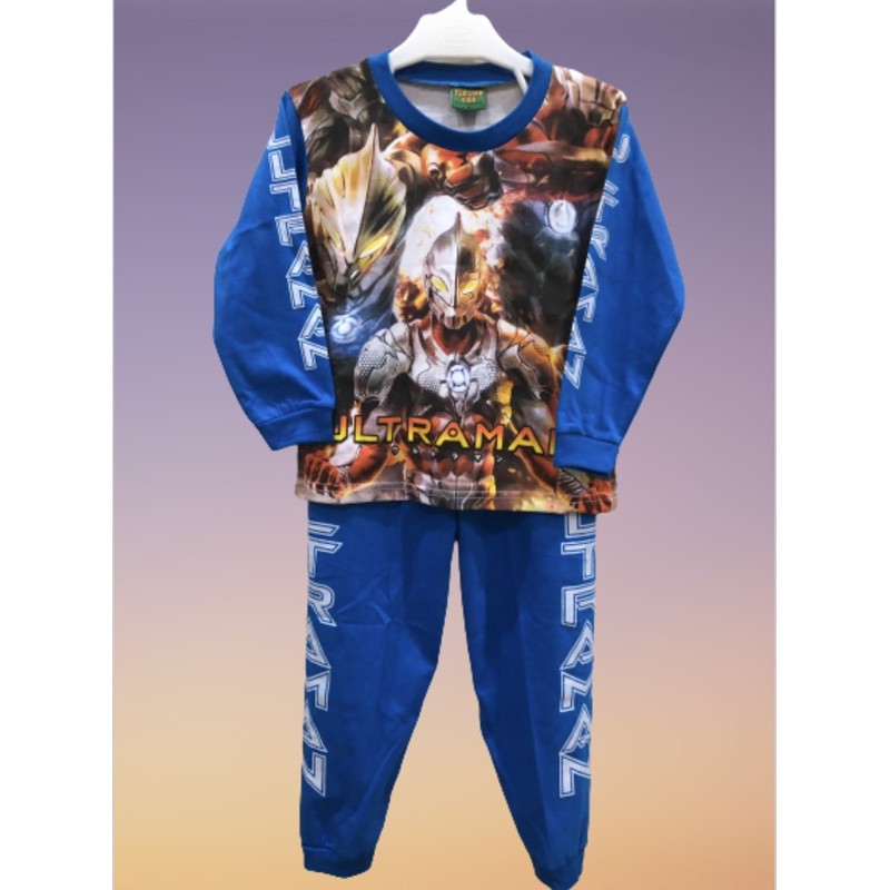 fuklian kids Baju kaus/ stelan piyama /baju tidur anak2 gambar ultraman