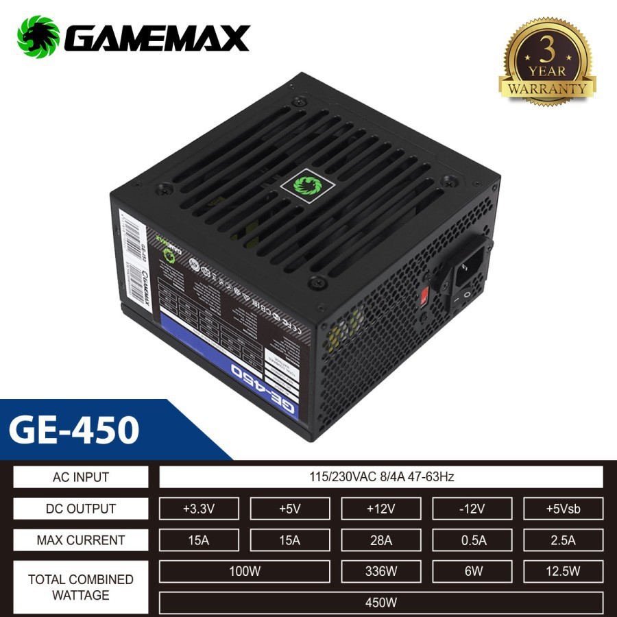 Power Supply Gamemax GE-450 Value Gaming - PSU