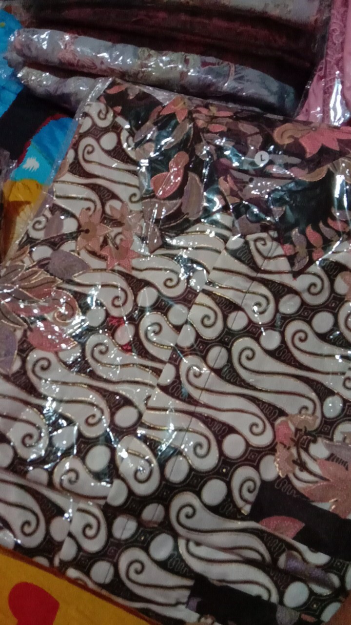 Couple Kemeja Dan Rok Prrisket Bougenvil Hitam