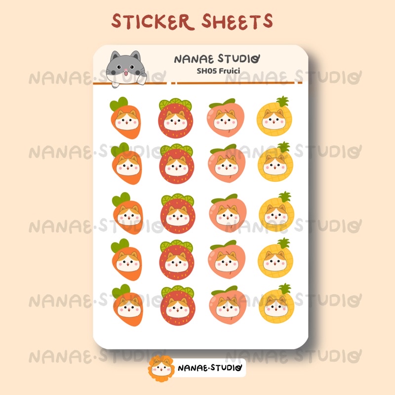 

Sticker Sheets - Fruici SH05 | Waterproof | Nanae.studio