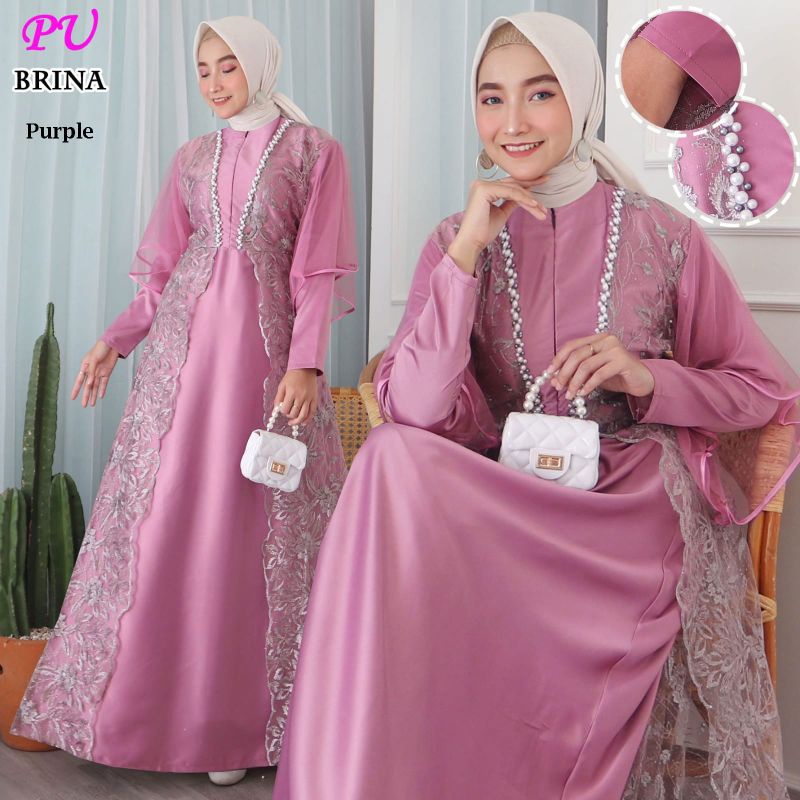 BRINA Gaun  Gamis pesta muslimah bridemaids kondangan gaun baju pesta wisuda gaun walimatul