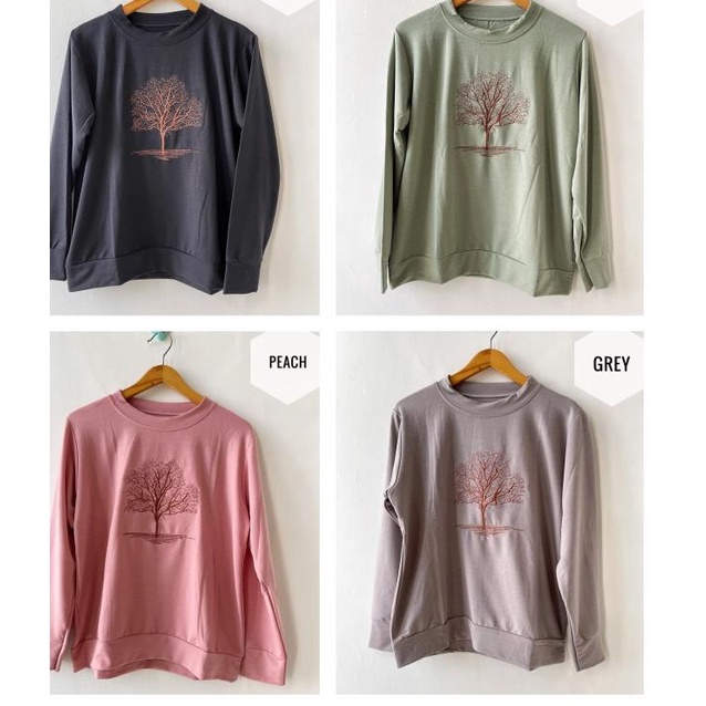 ✷ Blus kaos kekinian muslim buat cewe jumbo tree bordi ◙