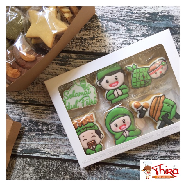 

Cookies hias karakter lebaran hamper kado souvenir