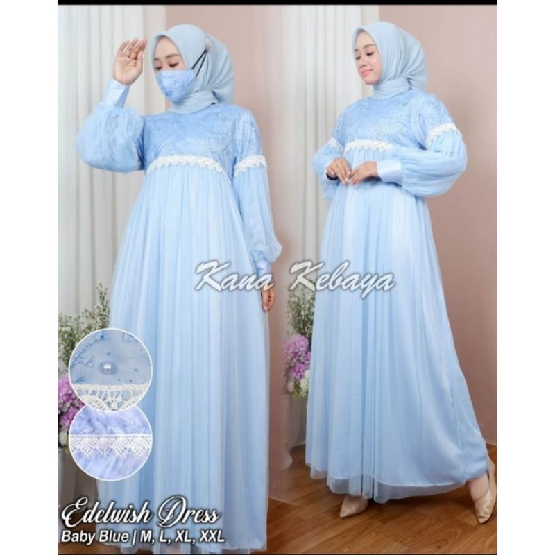 COD GAMIS ORIGINAL/GAMIS EDELWISH/DRESSS TULLE/GAMIS PESTA MODERN