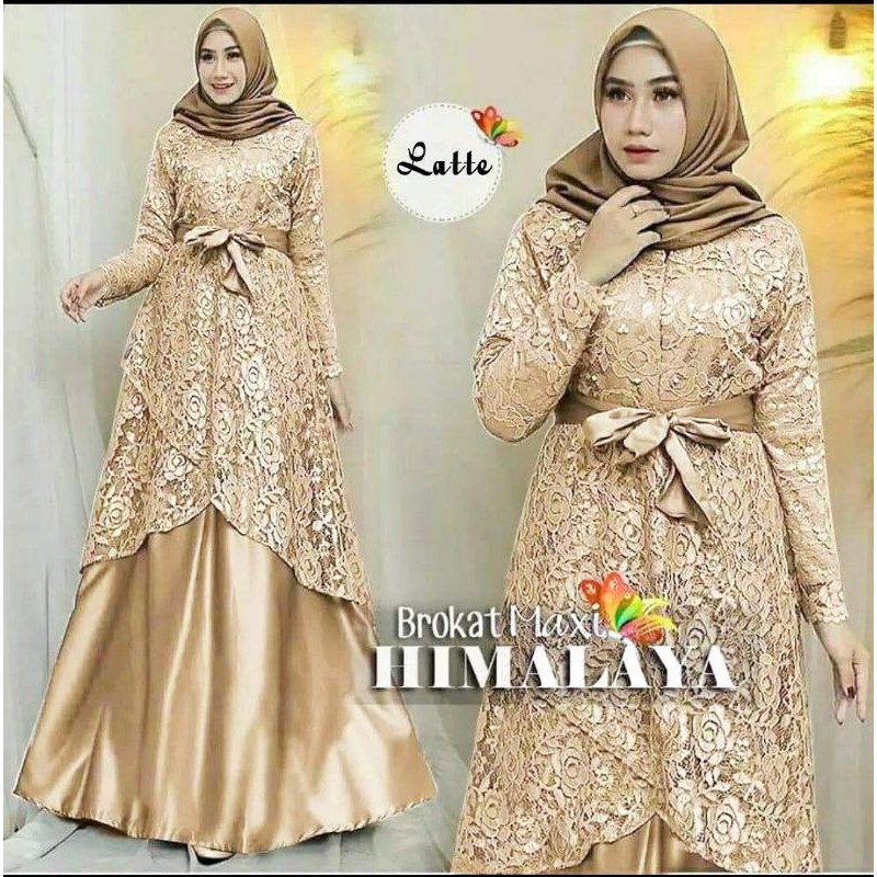 GAMIS BROKAT HIMALAYA MAXI / SABANI MUSLIM PREMIUM / GAUN PESTA BROKAT