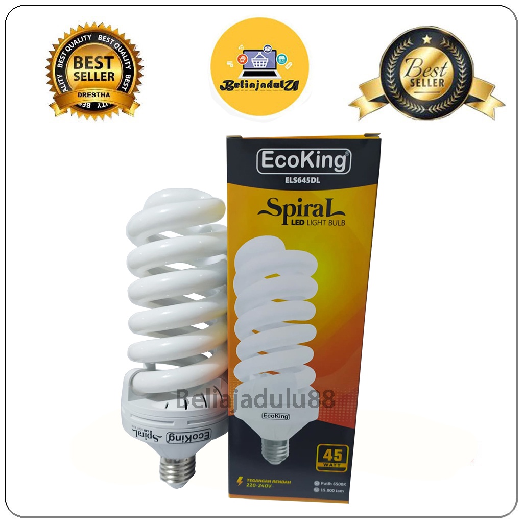 Beliajadulu88 Lampu Hemat Energi Termurah PLC Spiral 45 Watt Jumbo Super Terang ecoking