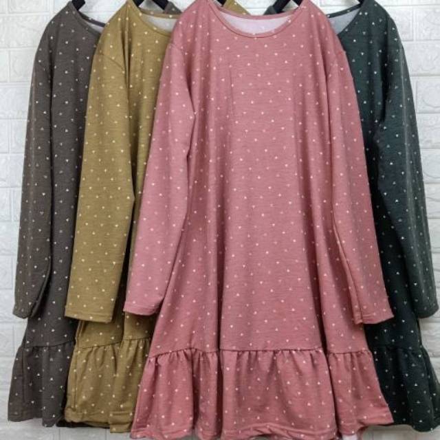 TUNIK MOTIF POLKADOT BAWAH REMPEL