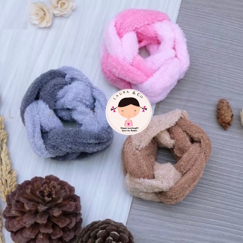 ECER Ikat kuncir rambut kain handuk lilit 1pc BTS BT21-2