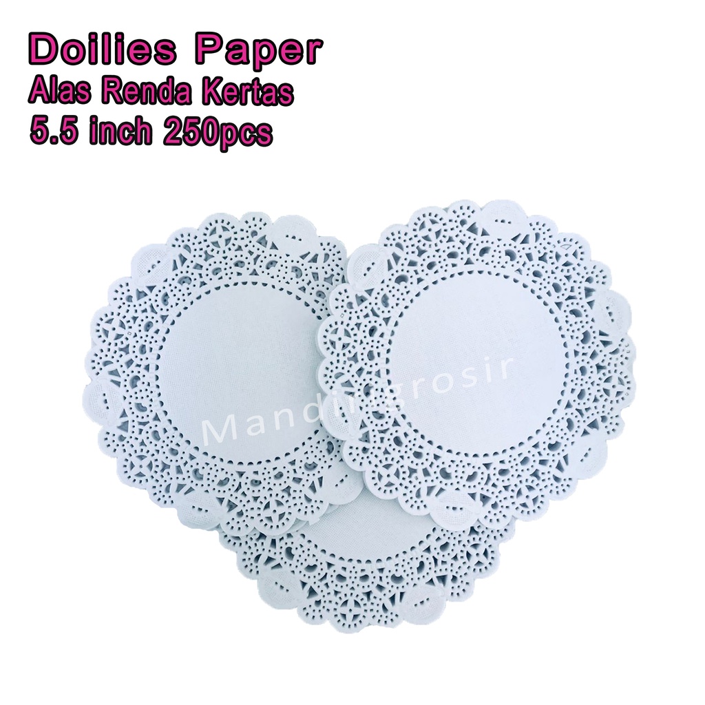 Alas Renda Kertas *Doilies Paper * Alas Serbaguna * 5.5 inch 250pcs