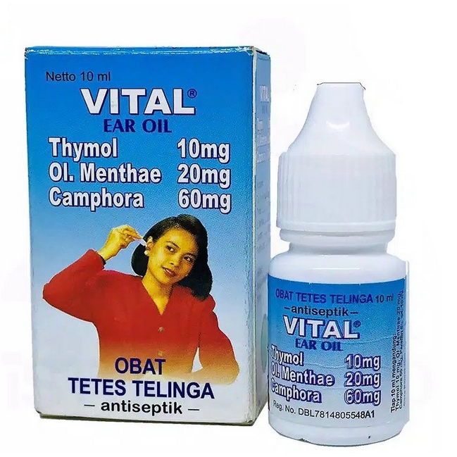 Vital Ear Oil Vital 10ml Pembersih Obat tetes Telinga Antiseptik Earing Vitalear Vitall Ear Drop