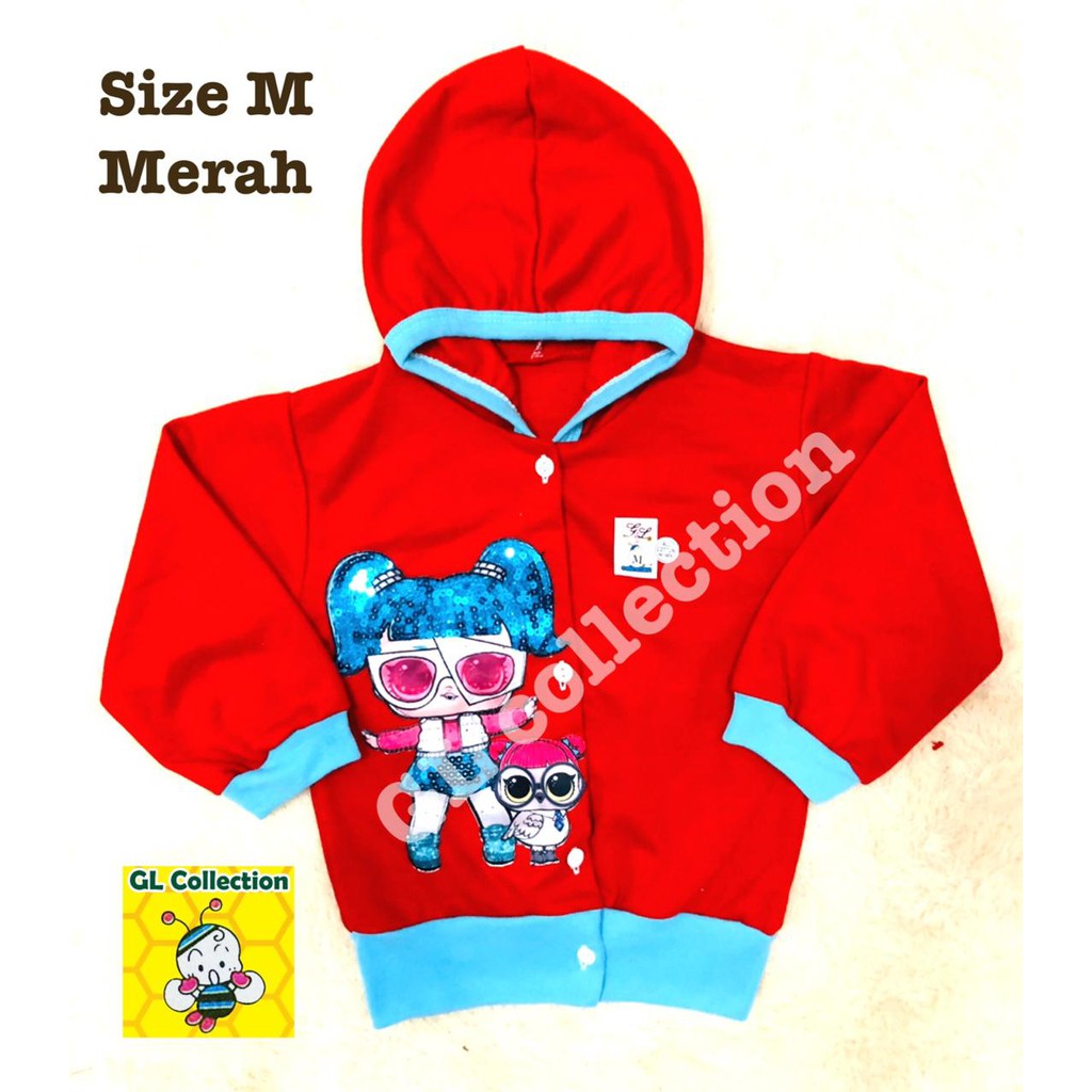 OBRAL! JAKET ANAK SIZE S M L 6BULAN-3TAHUN LAMPU LED LOL