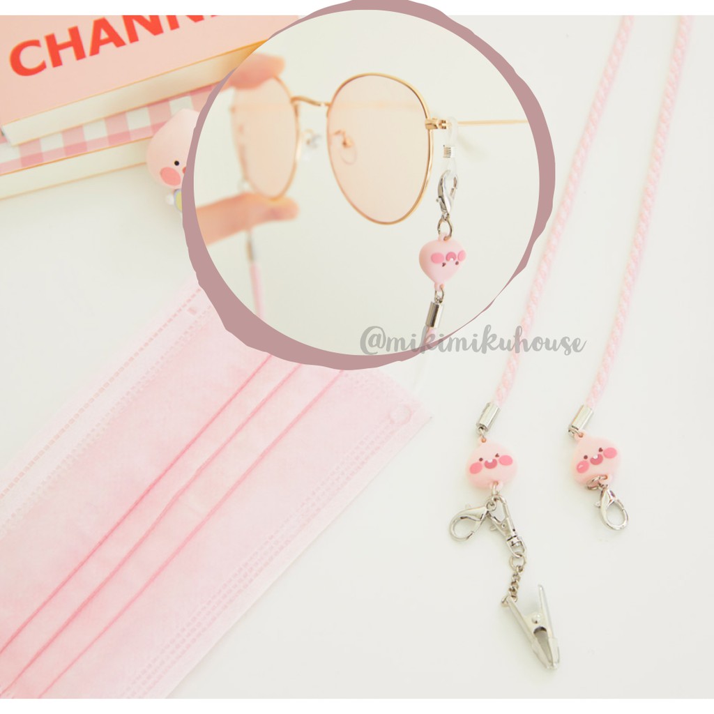 KAKAO LITTLE APEACH MASK STRAP FRIENDS KOREA OFFICIAL KALUNG TALI RANTAI RYAN CHAIN MASKER