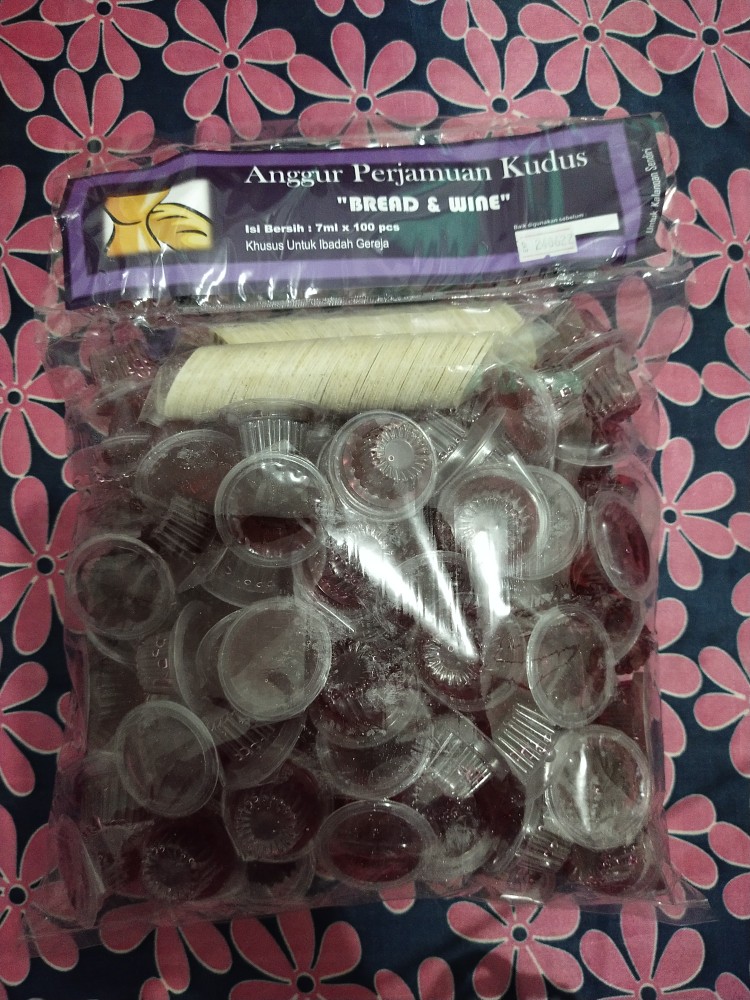 Anggur Perjamuan Kudus + Hosti Ayat Isi 100pcs Merk B&w