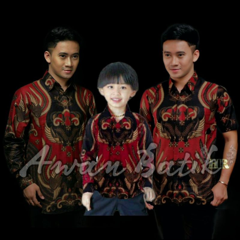 TERBARU Couple sweet || couple batik ayah dan anak cowok BATIK Maron Batik Premium