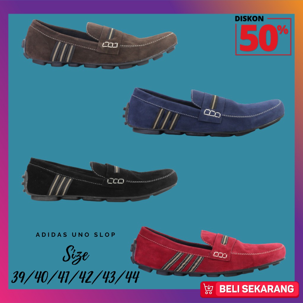 COD!!! Sepatu Slop Pria Adidas UNO Sepatu Kasual Slip On Fashion Pria Slop Formal kerja Santai