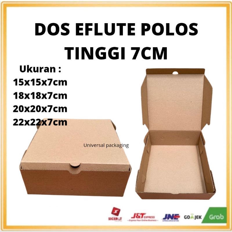 Jual Dos EFLUTE POLOS Tinggi 7 Cm | Kue Box Dus Kotak Kue Atau Nasi ...