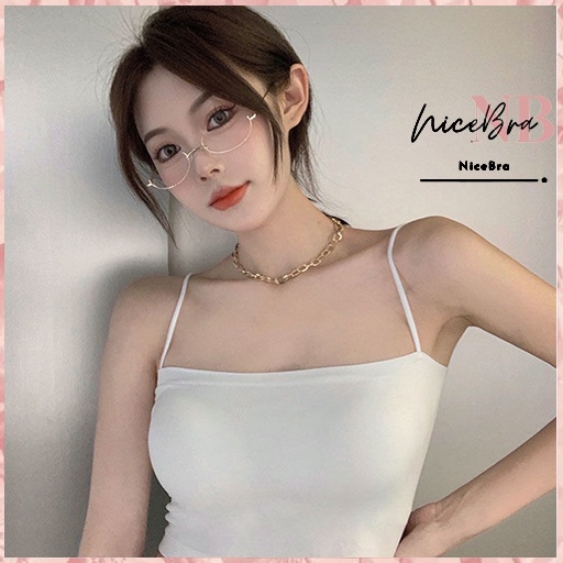 Brasay Tank Top Bra Basic Wanita Panjang / Tanktop Square Tali Spaghetti 1062