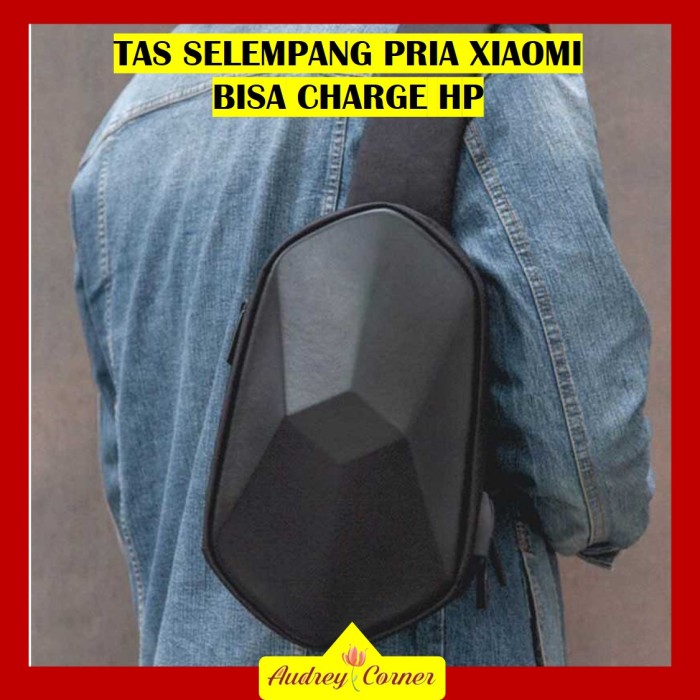 Xiaomi Beaborn Tajezzo Tas Selempang Pria Sling Bag + Usb Charger