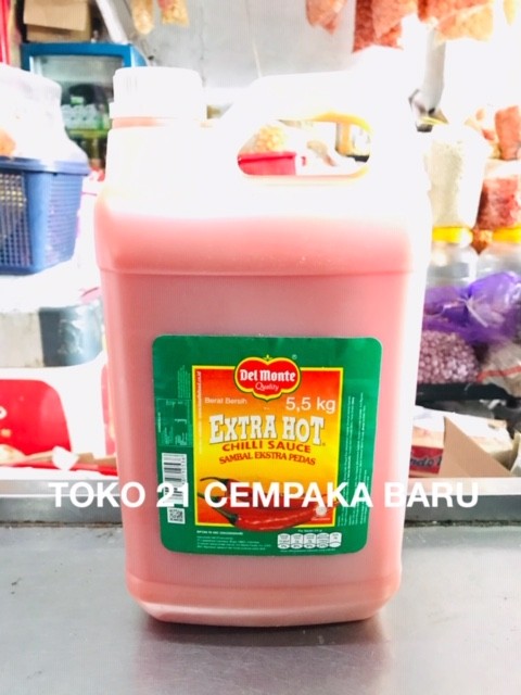 

Delmonte Extra Hot Chilli Sauce Jerigen 5.5 KG | Saus Delmonte 5.5KG