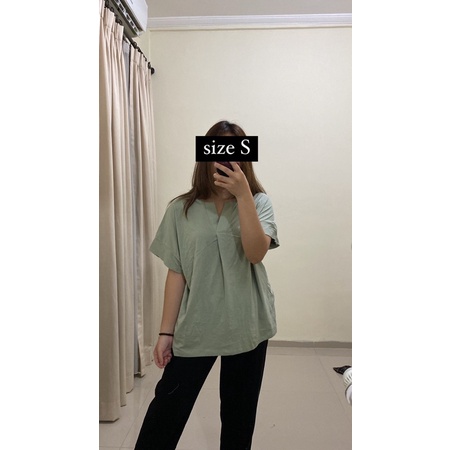 Gu Vneck Blouse Cotton