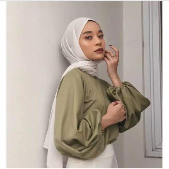LUNA Blouse Premium - Blouse wanita lengan balon - all size fit to L HK-21-3