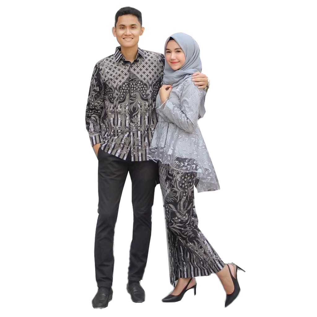 ( ORI 6 WARNA + KELUARGA) Couple Batik Brukat Tille Modern Set Pinguin Annabel