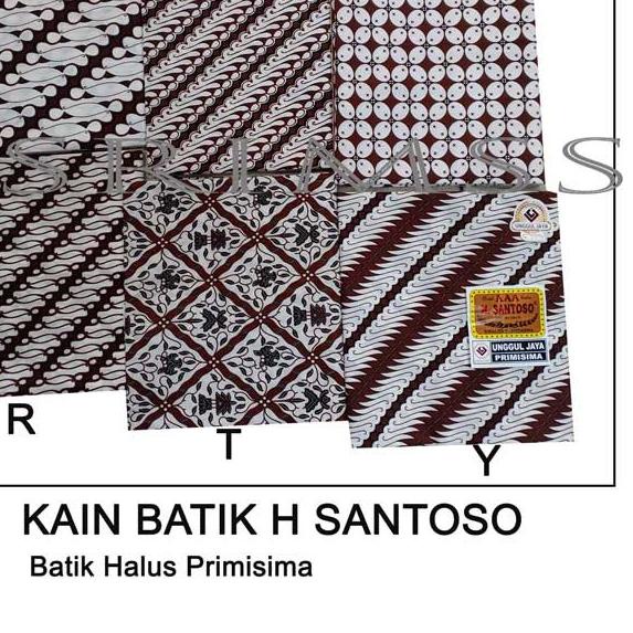 Kain Batik Jogja Jarik Batik Samping Kebat Jogjaan Hitam Putih Santoso AAA Premium Original