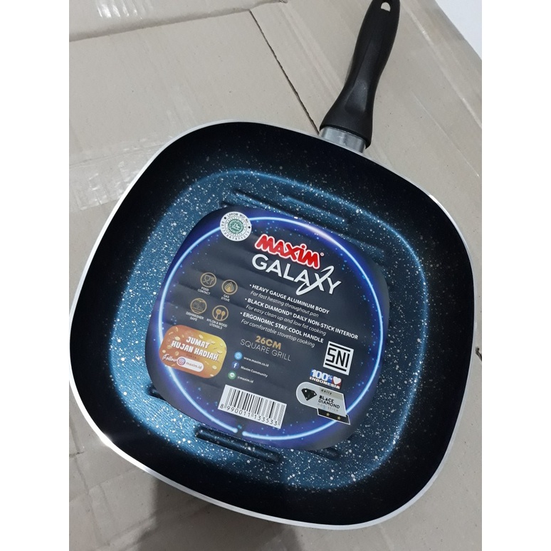 FRYPAN MAXIM GALAXY SQUARE GRILL 26 CM PANCI MASAK FRYPAN BENTUK KOTAK MAXIM TEFLON MAXIM GALAXY