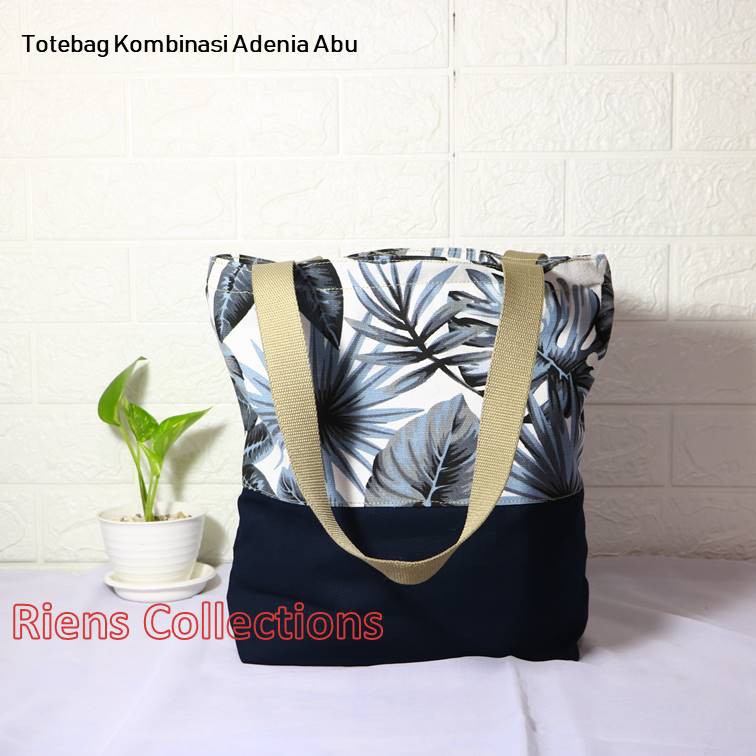 TAS KANVAS TOTEBAG KANVAS KOMBINASI MOTIF ADENIA ABU. Riens Collections