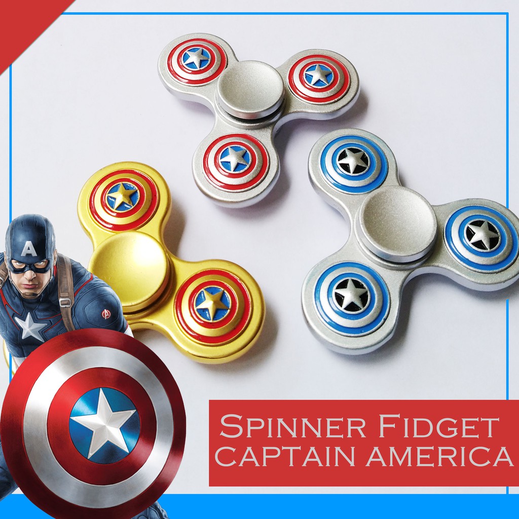 Spiner Spinner Fidget Hand CAPTAIN AMERICA 3 SISI Metal Premium Quality [SPN04]