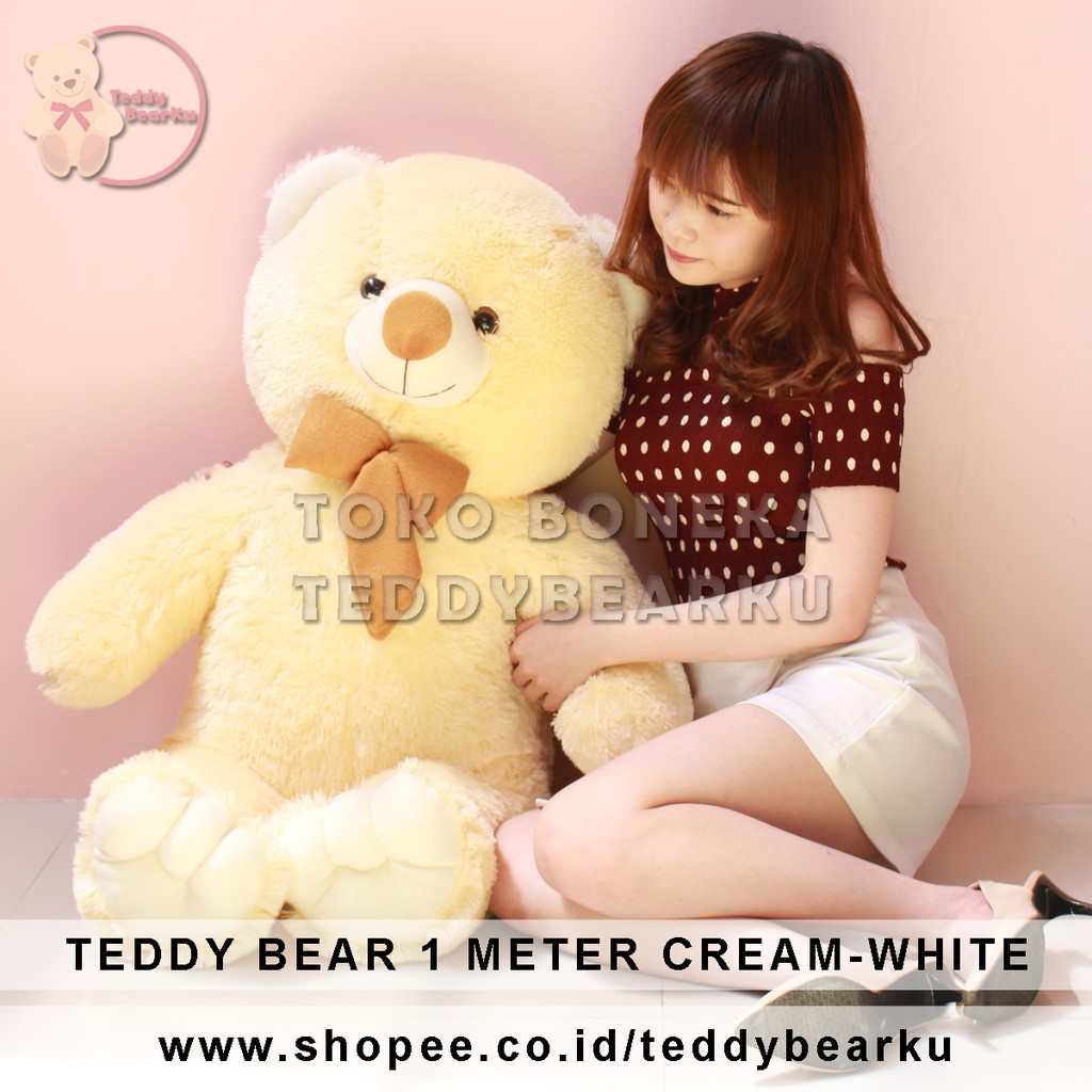 TEDDY BEAR JUMBO 1 METER CREAM-WHITE