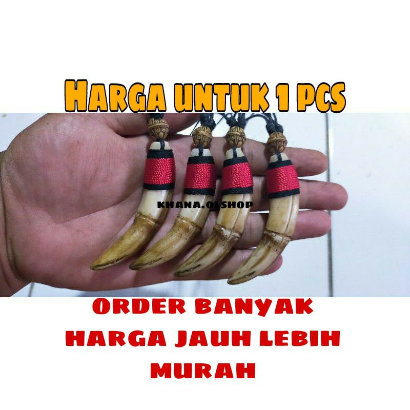 Kalung Pria Wanita Bandul Taring Macan Harga Grosir