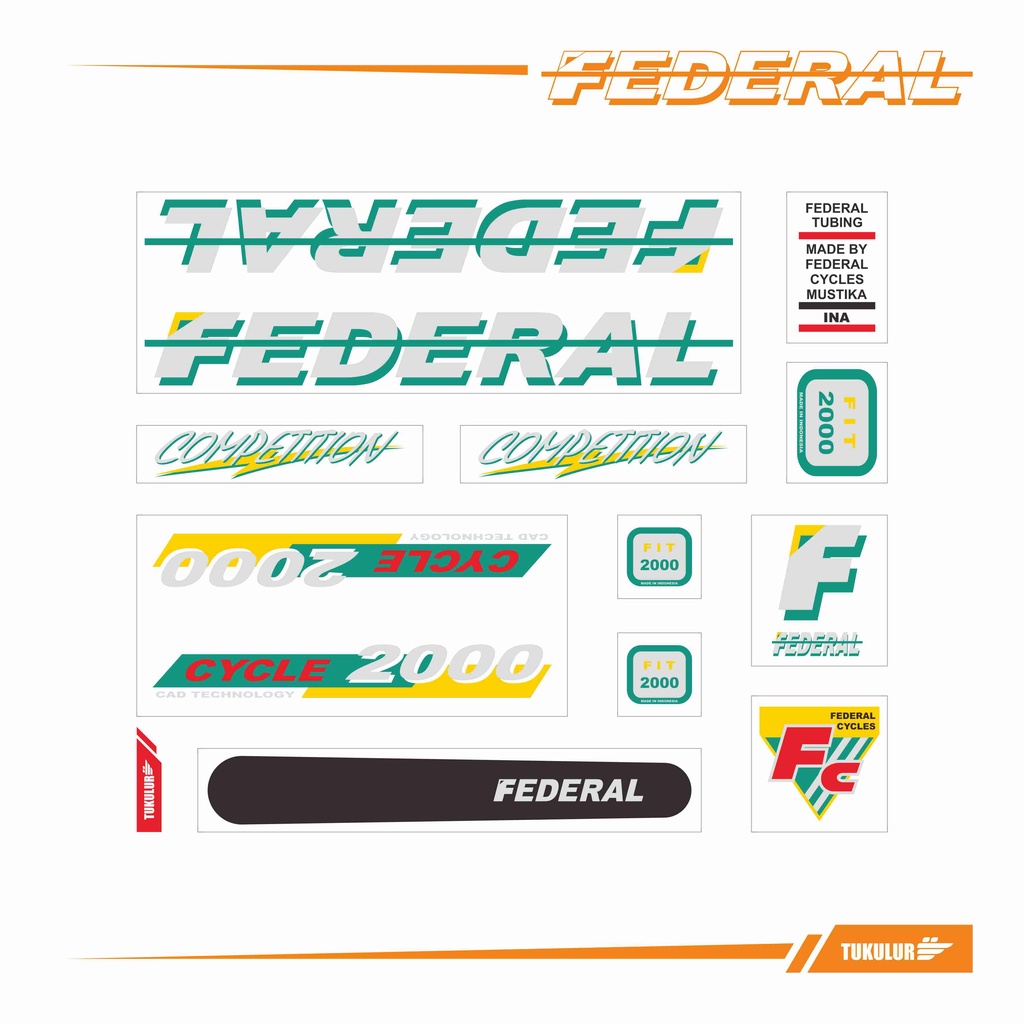 STIKER DECAL SEPEDA FEDERAL COMPETITION