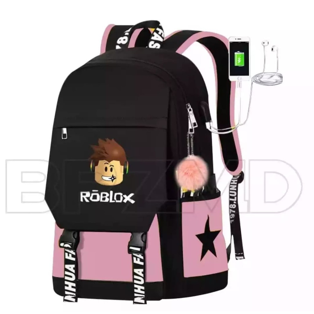 Ransel Anak Sekolah TK SD SMP Tas Punggung Anak Laki Laki Perempuan Motif ROBLOX