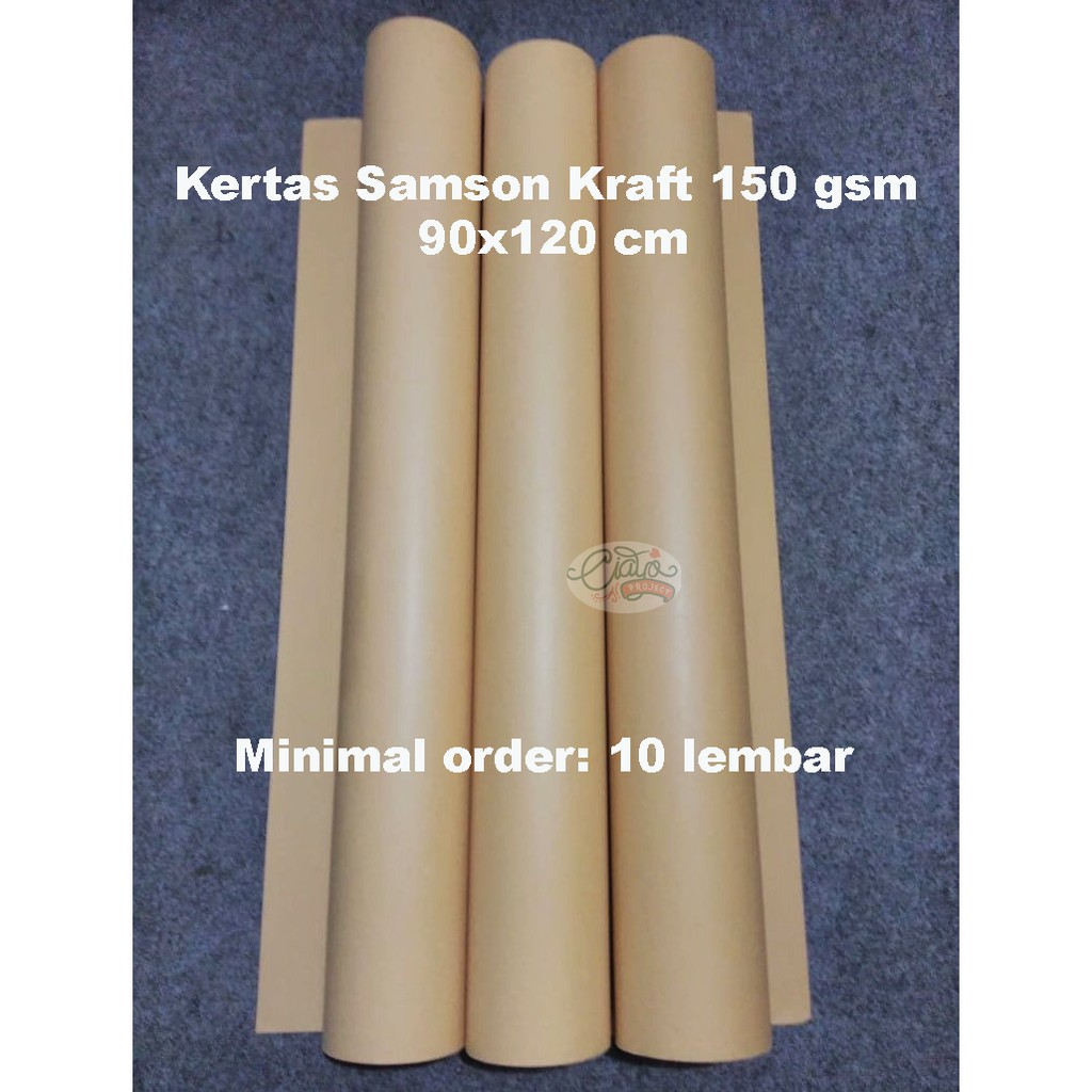 

Kertas Samson (Kraft) Warna Coklat 150 gsm (90x120 cm)