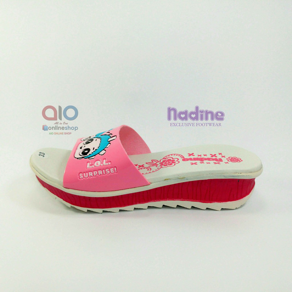 Nadine Sandal Selop Anak Wedges 31 - 35 LOL Hak 3 Cm Perempuan Casual Fashion N04