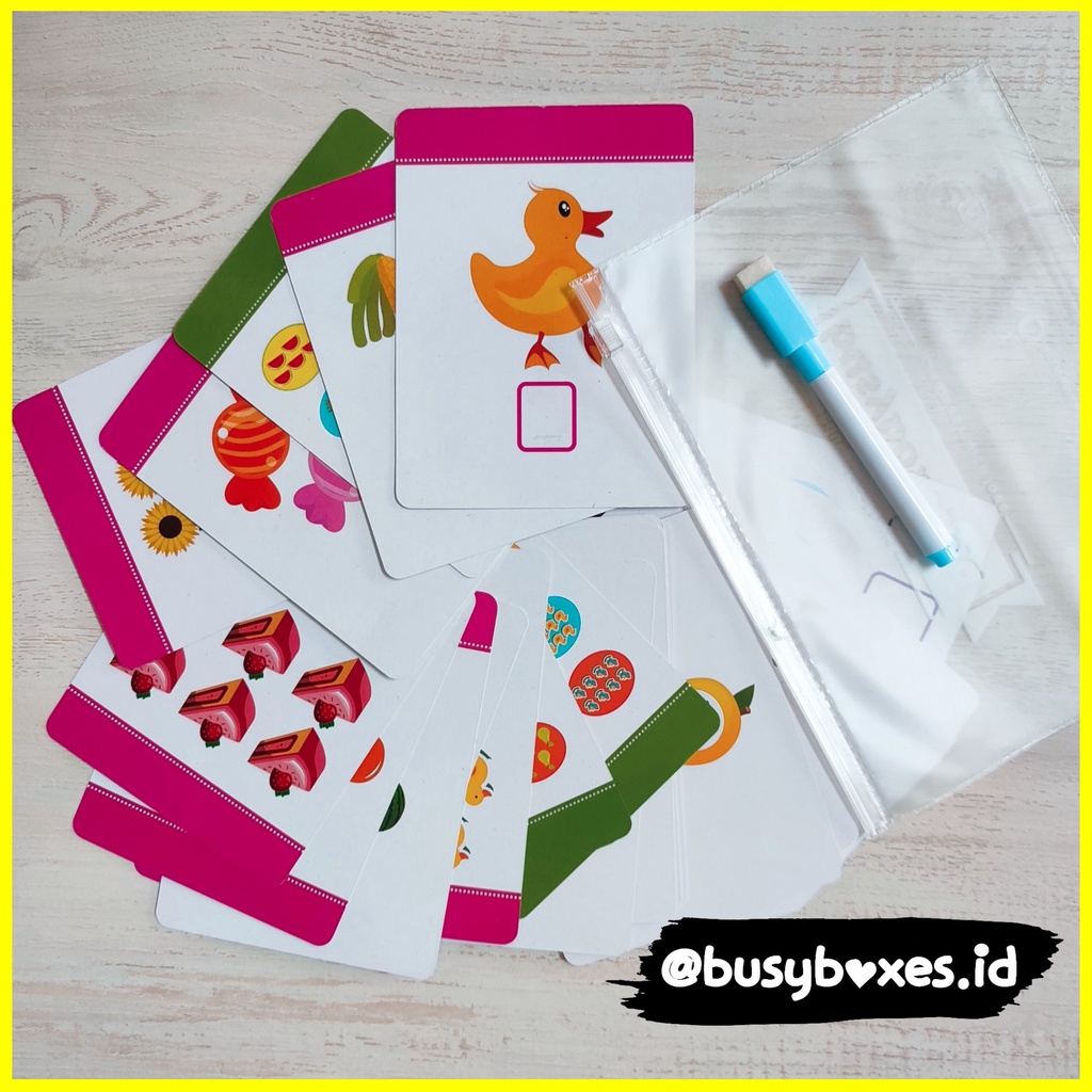 [busyboxes.id] mainan edukasi anak 3 tahun flash card mainan anak perempuan/ laki-laki mainan paud preschool mengenal penjumlahan pengurangan matematika