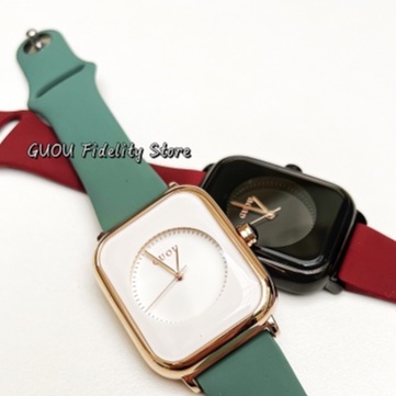 【Ready】100%ORI【COD】【GUOU Watch 】Jam tahan air  2022 Baru Jelly Desain Kecil Square Watch Waterproof Women's Watch Wanita Jelly menonton tali karet wanita menonton Korea menonton fashion women's Watch-8