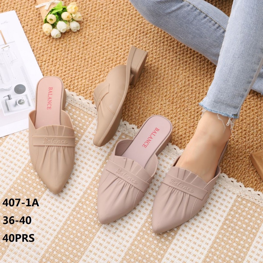 407-1A SANDAL WANITA IMPORT MURAH JELLY IMPORT SELOP 4CM SERUT LANCIP balance sendal murah