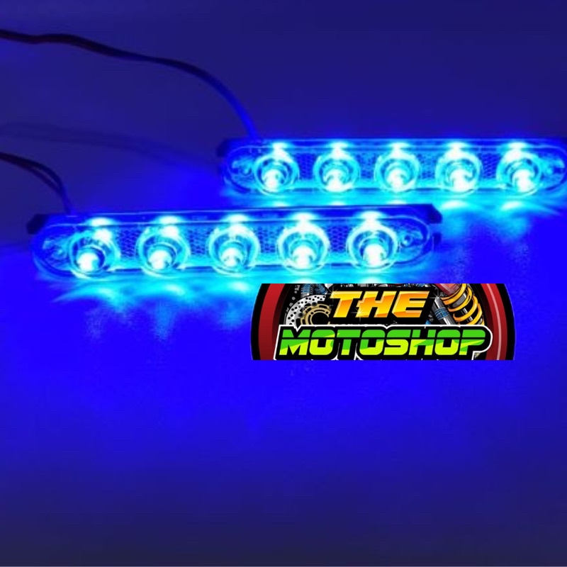 Lampu Kedip Lampu Kolong Blitz 5 Mata Sepasang 2 Pcs Biru Led Motor Mobil