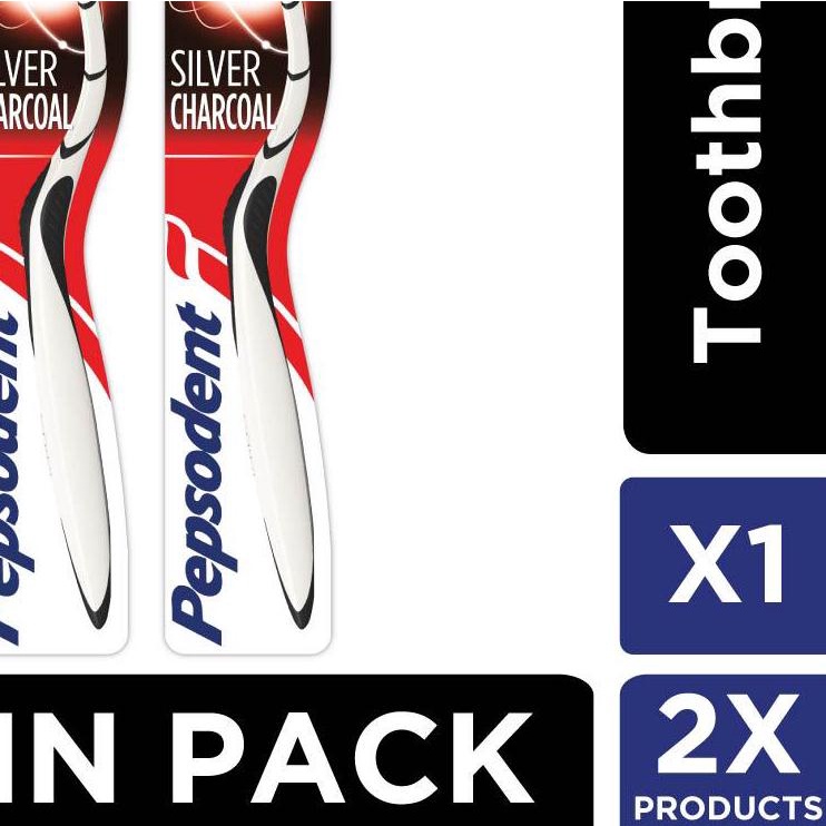 ۝ Pepsodent Silver Charcoal Sikat Gigi Soft Twin Pack ✩