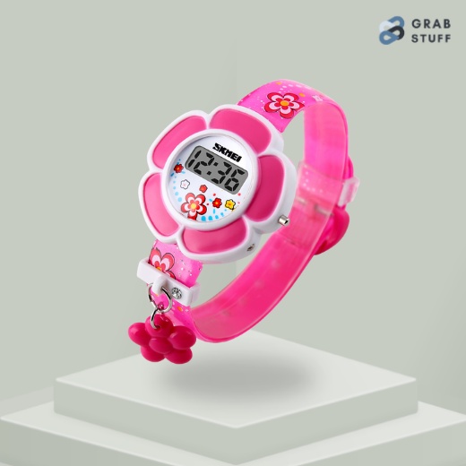 Jam Tangan Digital Anak Motif Bunga  / Jam Tangan Bunga Anak Perempuan  Unik Lembut Nyaman Jam Tanga