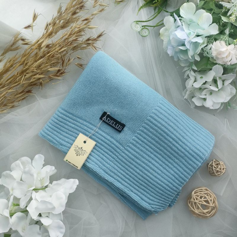 Pashmina Rajut Glitter PREMIUM By Adelus-Baby Blue