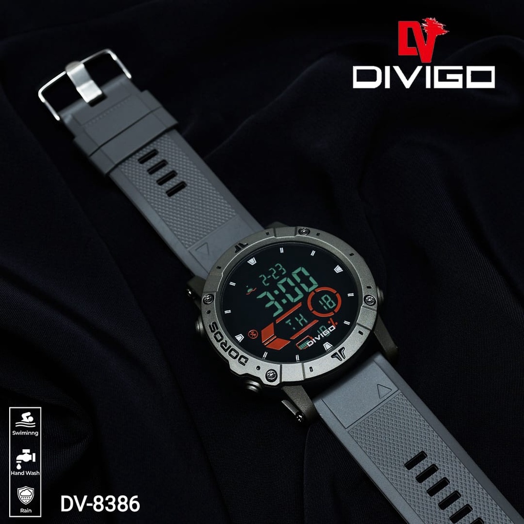 Jam Tangan Digital Pria DV-8386 strap Rubber Water Resistant 3ATM