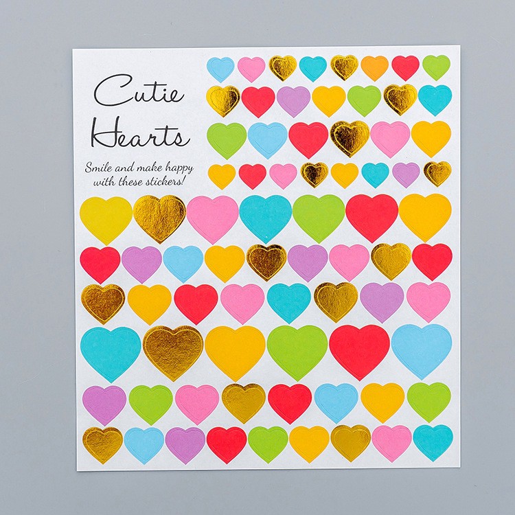 

STICKER DECO CUTIE HEART POLY EMAS -SCRAPBOOK-DIARY-BUJO-DIY LOVERSTUFF