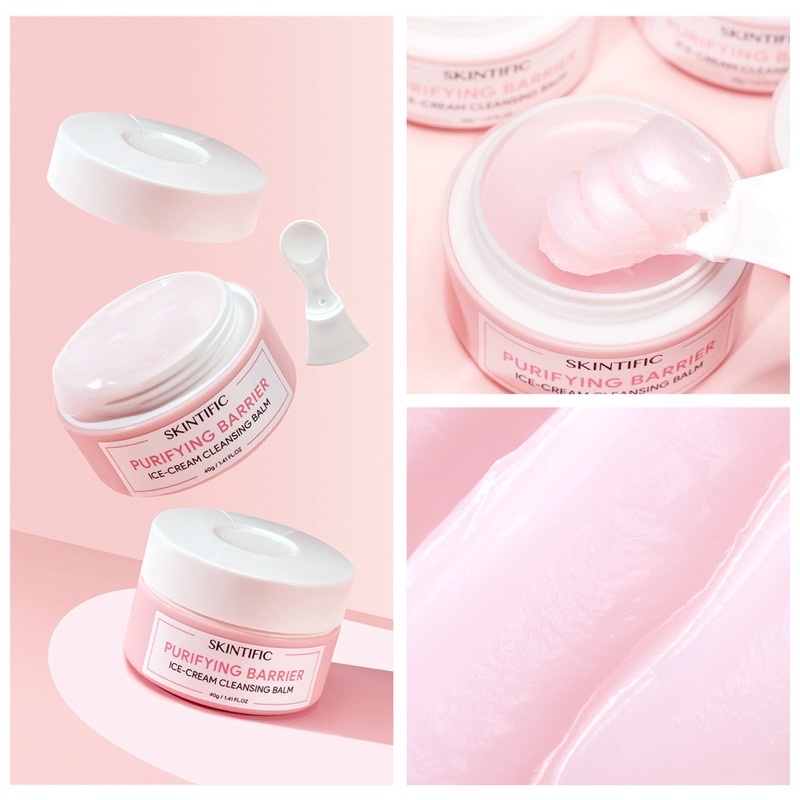 SKINTIFIC Purifying Barrier Ice Cream Cleansing Balm 40g Make Up Remover Pembersih Muka Cosmetics【bpom】