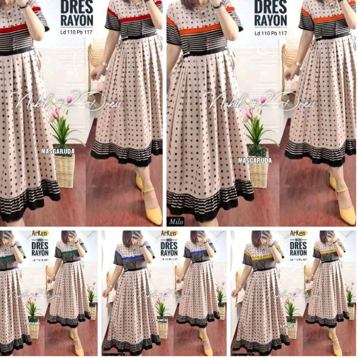 Harga Spesial.. Dress midi // dress Arken // midi dress // bahan santung // gamis midi // dress wani