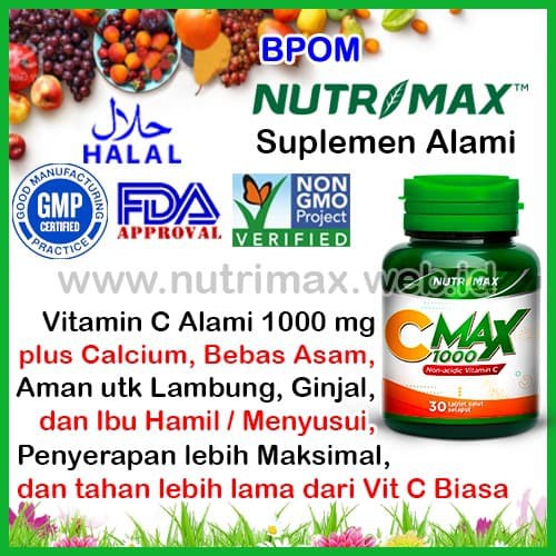 HY962 Nutrimax C MAX 1000 mg Vitamin CMAX Vit Imun Tablet Plus 1000mg Alami